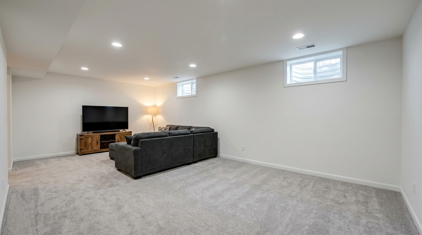 Finished basement — after