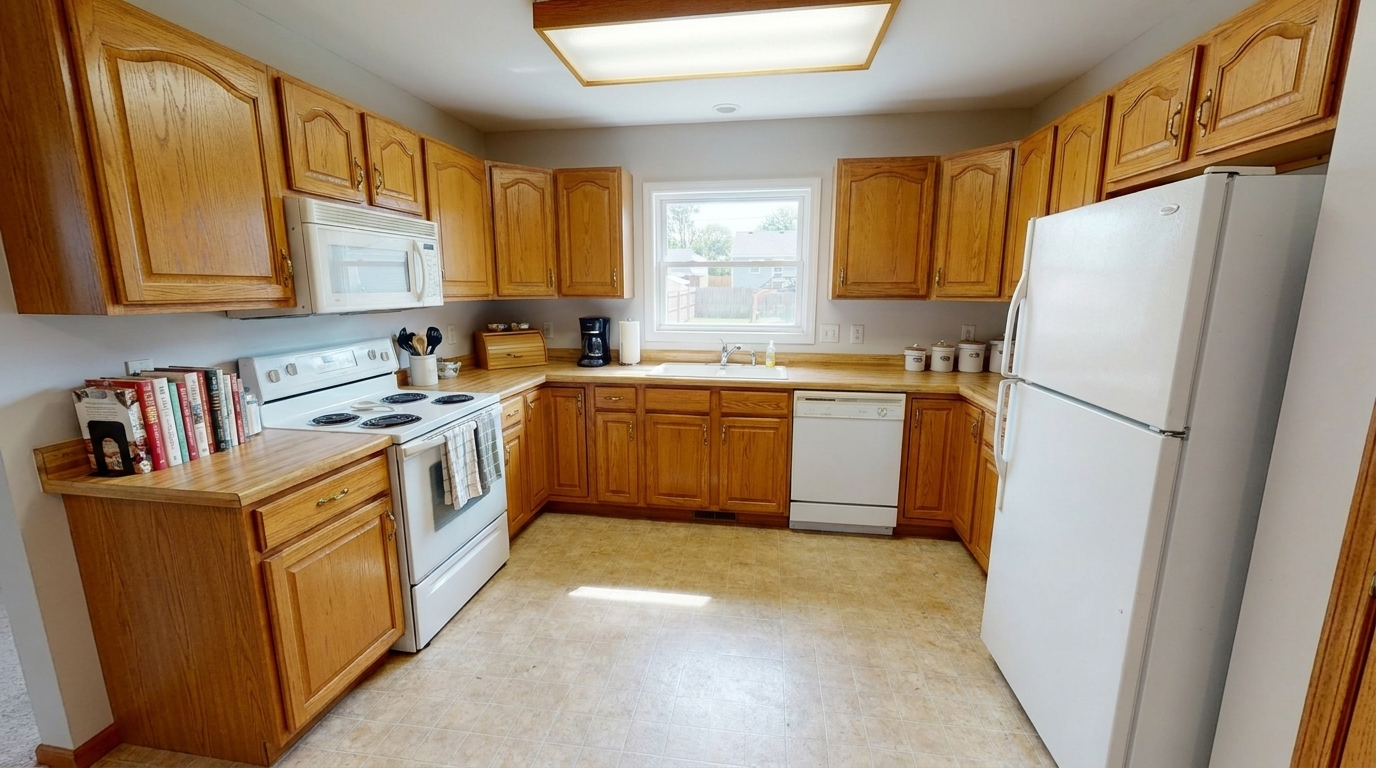 Dated kitchen — before