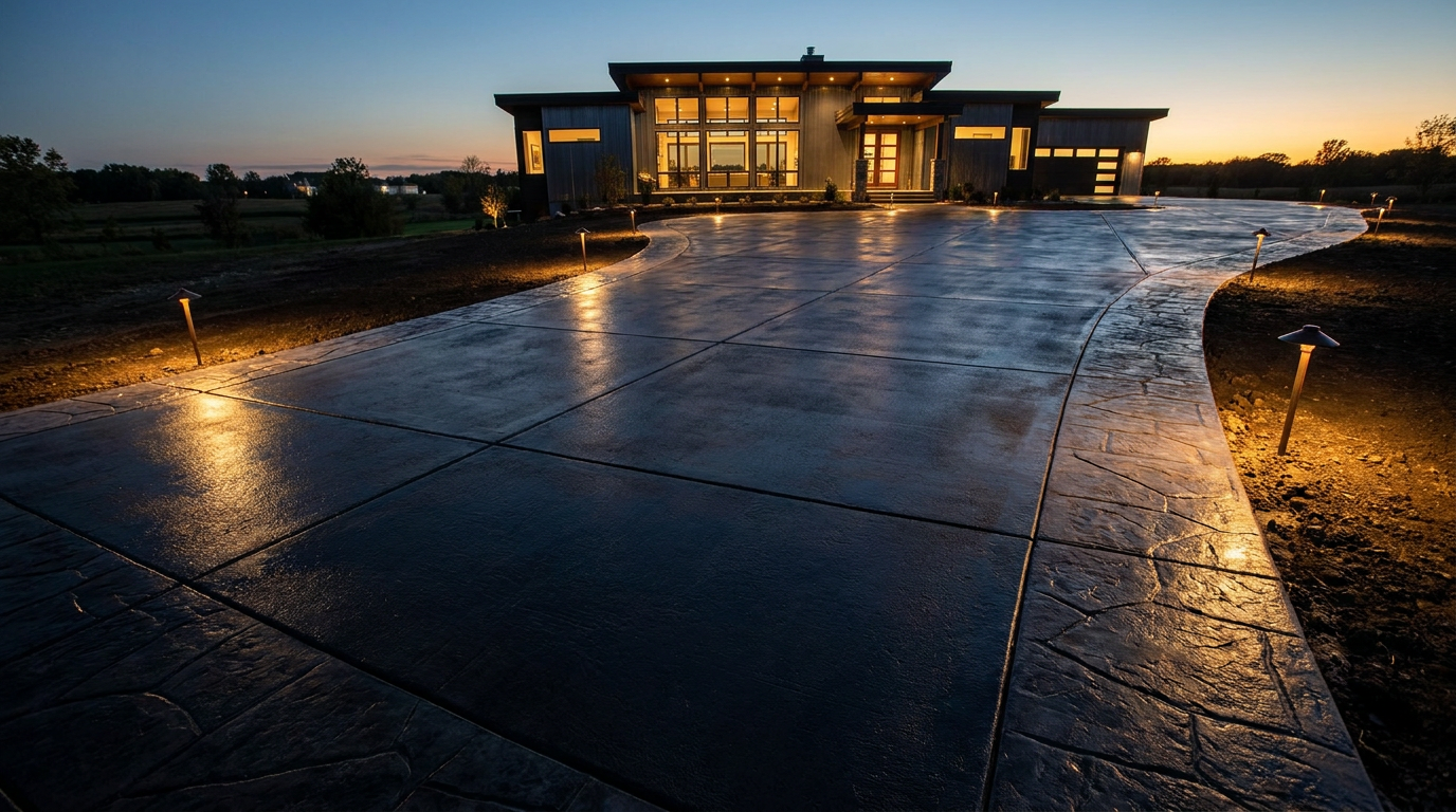 Decorative concrete driveway